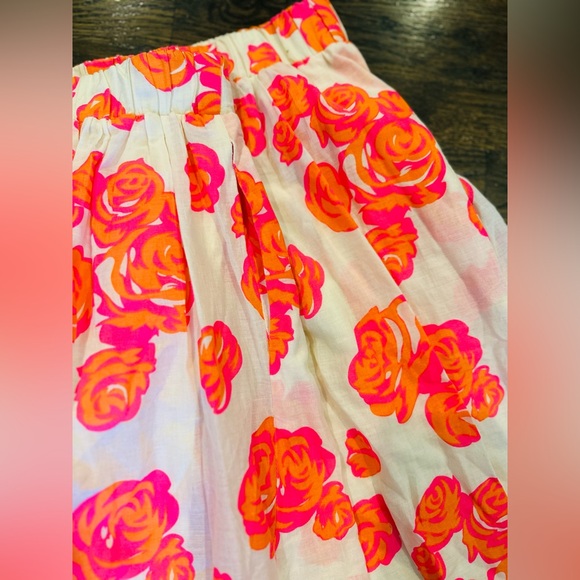 Lane Bryant Neon Floral Lined Midi Skirt Women’s 18/20 Pink Orange Roses Pockets - Picture 4 of 8
